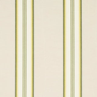 Sample - Schumacher Randolph Stripe Moire Fabric in Magnolia For Sale