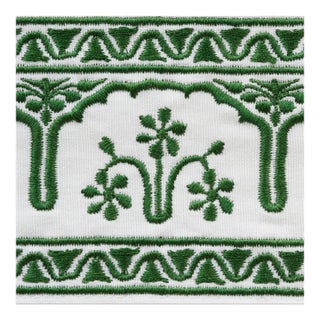 Schumacher Nikola Tape Trim in Emerald For Sale