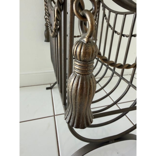 Hollywood Regency Hollywood Regency Tassle Magazine Rack For Sale - Image 3 of 7