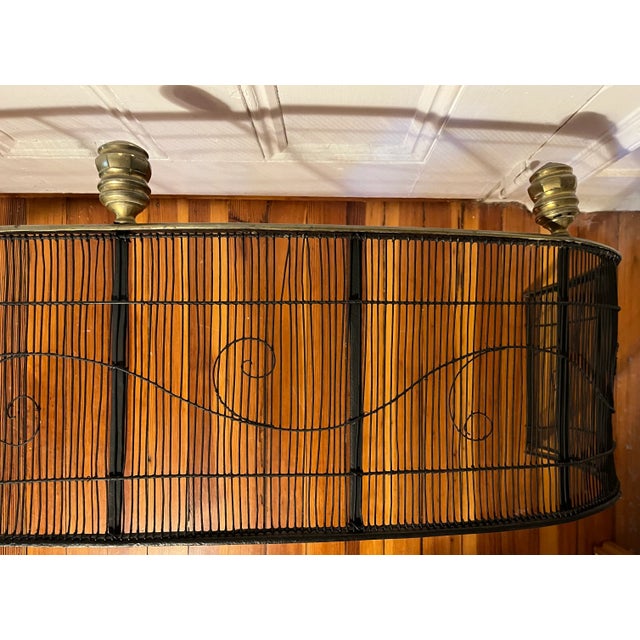 Antique 19th Century American Federal Brass & Iron Fireplace Fender With Urn Finials For Sale - Image 10 of 12