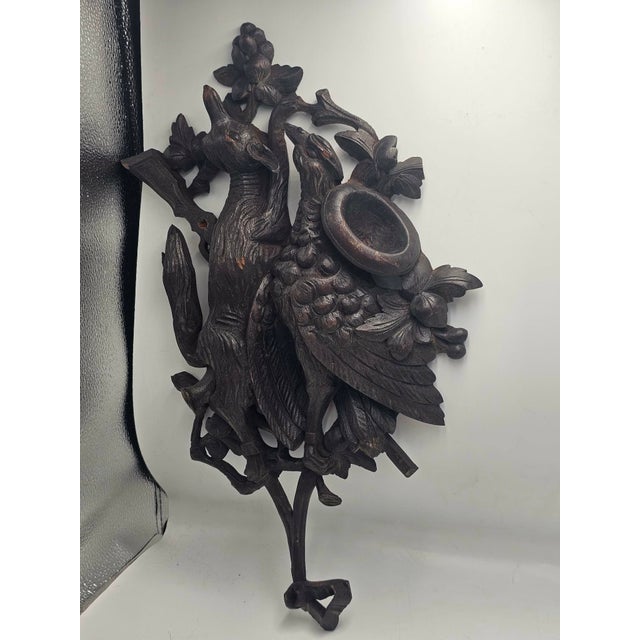 Carved Hunting Bas-Relief of a Fox and a Pheasant, 1920s For Sale - Image 13 of 13