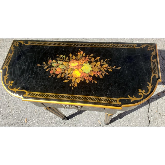 1980s Oriental Accent Hitchcock Style Console Table and Mirror For Sale In Washington DC - Image 6 of 10