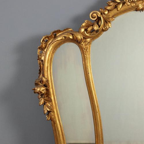 Carved and Gilded Style Mirror For Sale - Image 3 of 11