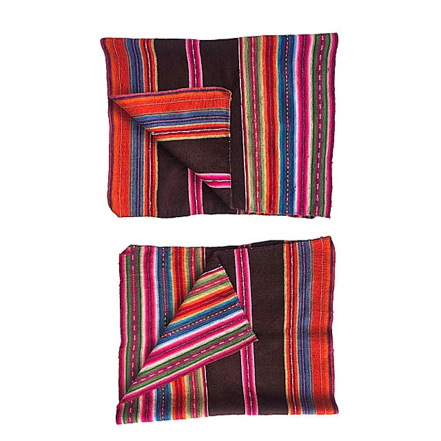 Tribal Vintage Peruvian Aguayo Manta Textile/Saddle Blanket For Sale - Image 3 of 13