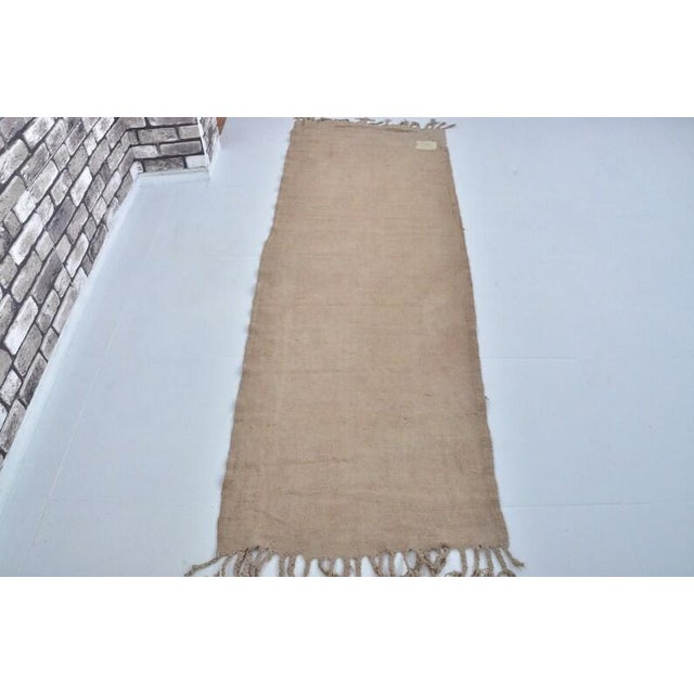 Vintage Minimalist Hemp Runner For Sale - Image 4 of 10
