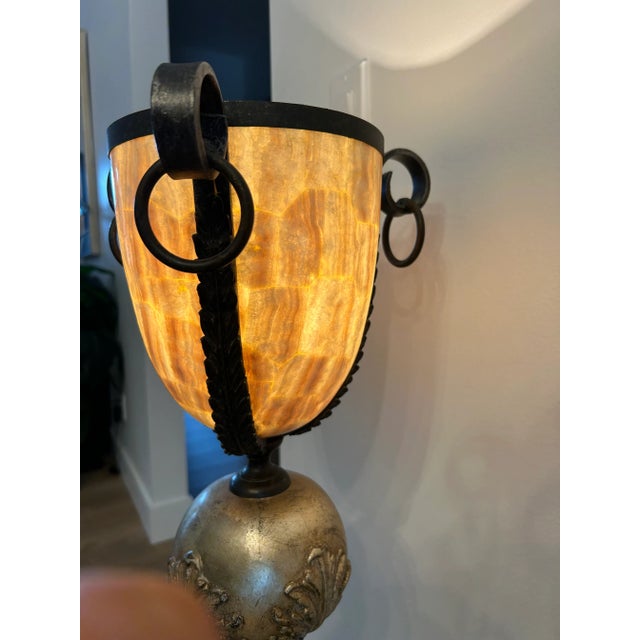 Brown Pair of Stunning Vintage Maitland Smith Penshell Floor Lamps For Sale - Image 8 of 15