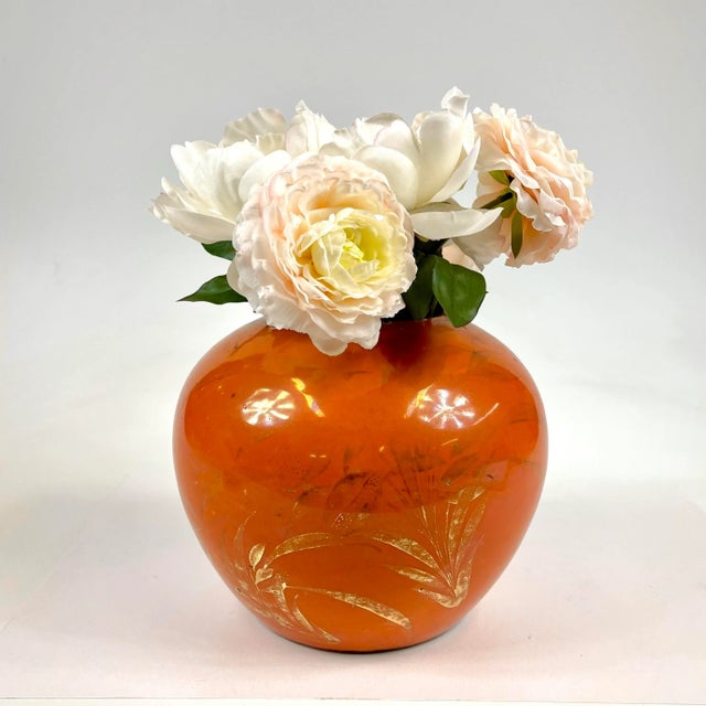 Ceramic Late 19th Century Chinese Orange Globe Vase For Sale - Image 7 of 9