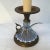 French Antique Opalescent Glass and Brass Candle Stick Table Lamp For Sale - Image 3 of 8