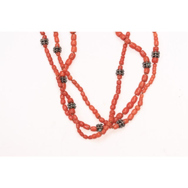 Three Strand Antique Coral Necklace For Sale - Image 4 of 13