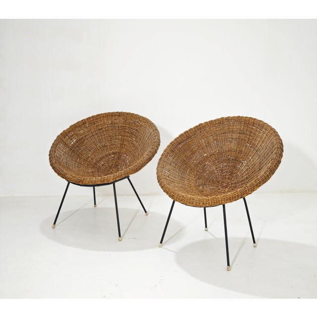 Mid-Century Modern Wicker Armchairs by Design Italia, 1950s, Set of 2 For Sale - Image 18 of 18
