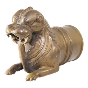 Antique Mythical Tiger Finial Bronze Palanquin Handle 18-19th Century