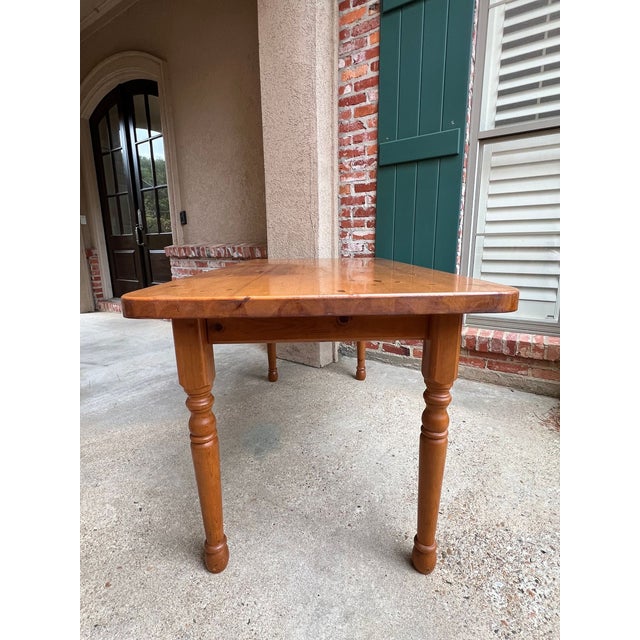 Vintage English Pine Farmhouse Dining Table Country Kitchen Island For Sale - Image 10 of 18