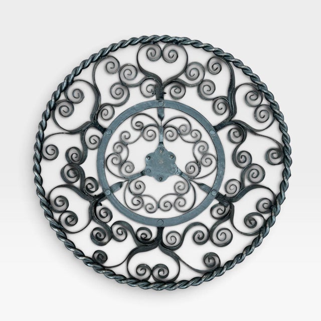 German Wrought Iron Scrollwork Footed Fruit Basket - Mid 20th Century For Sale - Image 10 of 15
