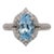 1.8ct Aquamarine Ring with Earth Mined Diamonds in Solid 14k Gold Oval 9x7mm For Sale