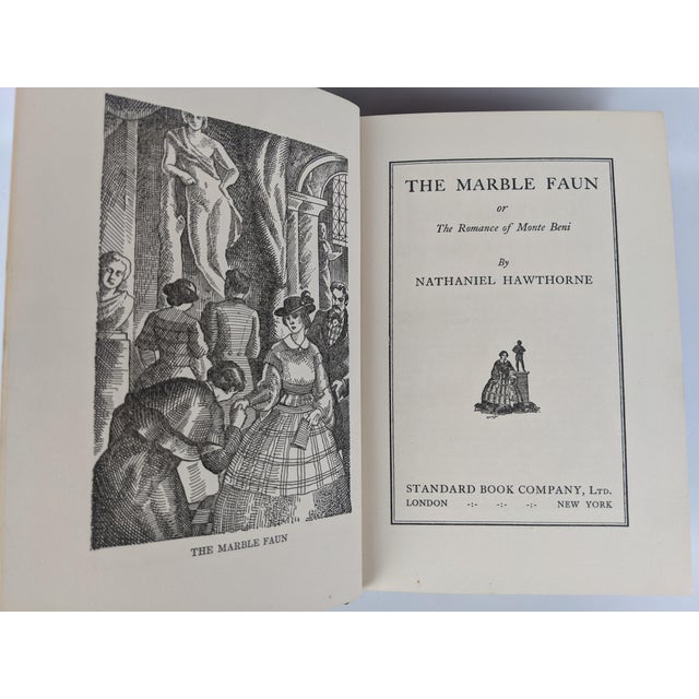 1931 Nathaniel Hawthorne Classics, Matching Brown & Gold Decorative Book Pair For Sale In New York - Image 6 of 11