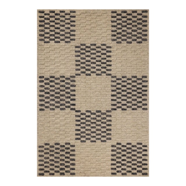 Chris Loves Julia x Loloi Bradley Beige / Midnight 5'-0" x 7'-6" Area Rug For Sale