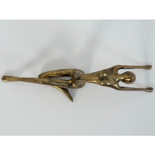 Gold Mid-Century Abstract Brass Sculpture of Reclining Woman, Sweden, 1960s For Sale - Image 8 of 9