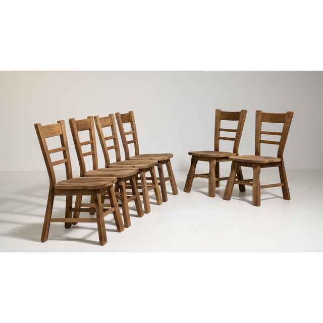 1970s Set of Six Oak Dining Chairs For Sale - Image 11 of 17