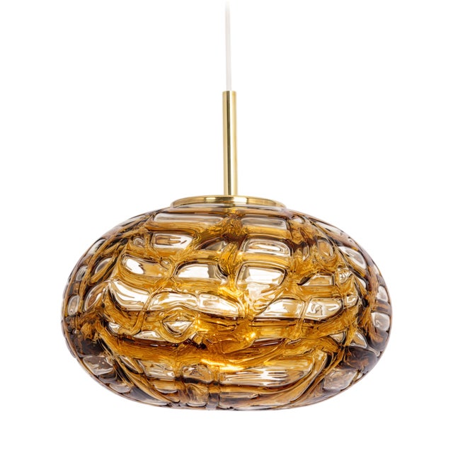 Large Murano Ball Pendant Light from Doria, Germany, 1970s For Sale