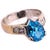Antique White 18 Karat White Gold Blue Topaz Center With Diamond Accents Ring 0.72 TDW, Size 6.5 For Sale - Image 8 of 8