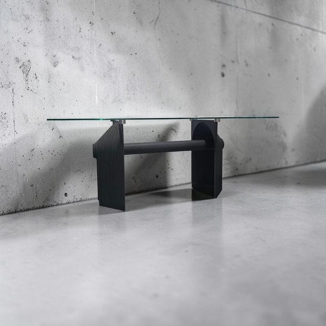 Postmodern Black Cast Iron Dining Table with Glass Top, 1980s For Sale - Image 5 of 15