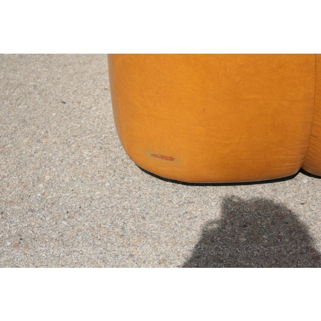 Space Age 3-Seater Sofa in Orange Imitation Leather, 1970s For Sale - Image 11 of 18