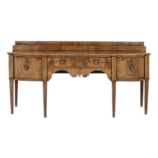 George III Figured Mahogany Bowfront Sideboard With Cellarette Drawers | England, Circa 1800 For Sale