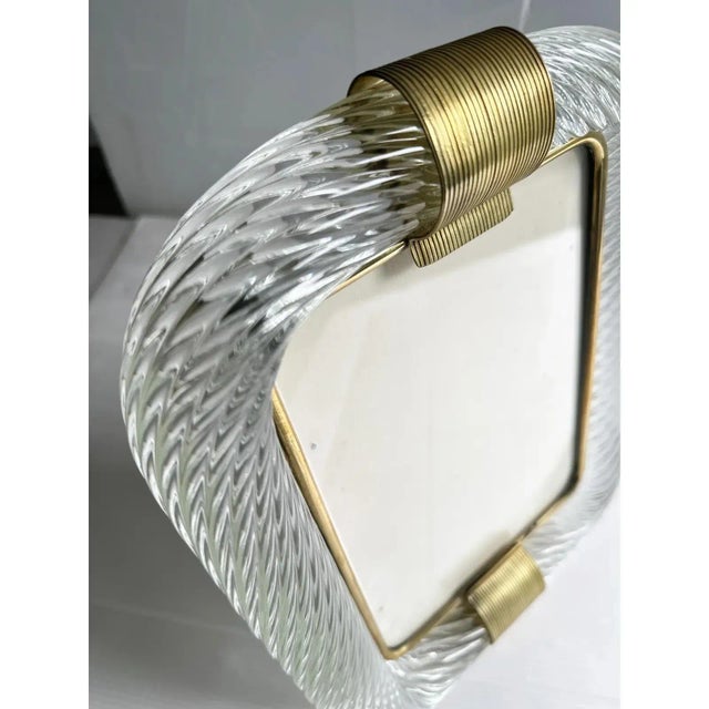 Mid-Century Modern Torchon Picture Frame in Murano Glass and Brass by Simoeng For Sale - Image 3 of 7