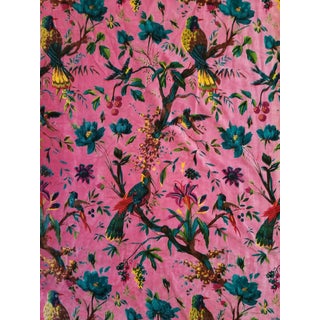 4 Yards Cotton Velvet Chinoiseri Fabric For Sale