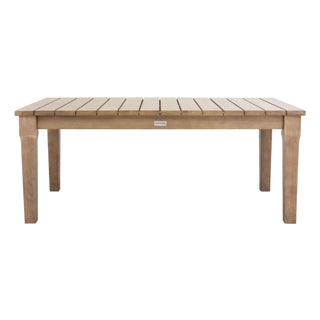 Martinique Wood Patio Coffee Table, Natural For Sale