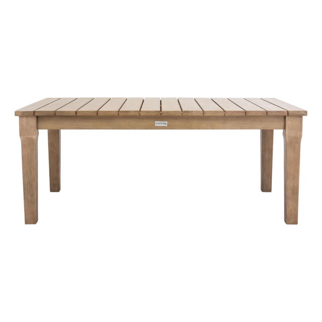 Martinique Wood Patio Coffee Table, Natural For Sale