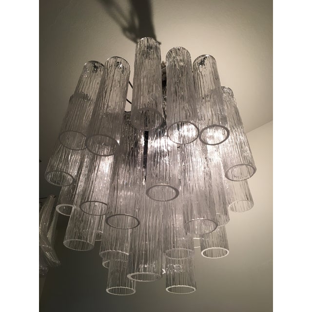 Murano Glass Sputnik Chandelier With "Corteccia" Tubes Italian Glass For Sale - Image 6 of 7