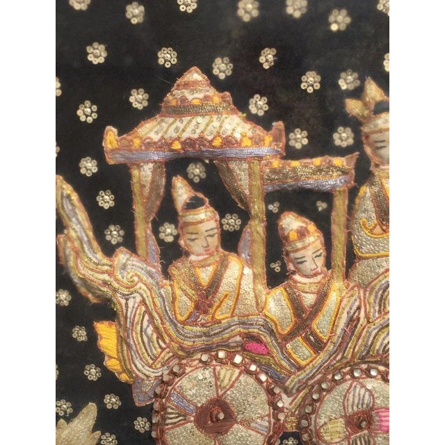 1970s Indian Decorative Tapestry in Silk For Sale - Image 5 of 13