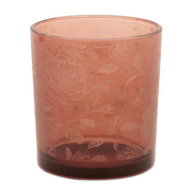 Kenneth Ludwig Chicago Amber Floral Print Votive Holder (Set of 3) For Sale - Image 4 of 4