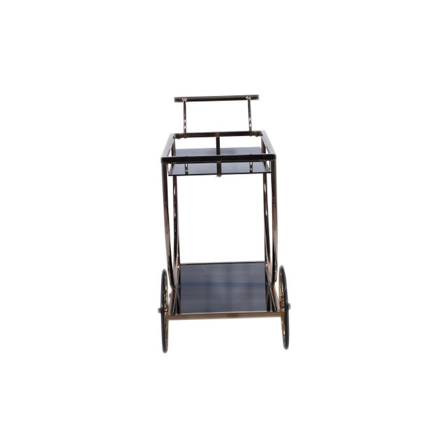 1980s 1980s Brushed Brass Bar Cart Trolley For Sale - Image 5 of 5