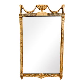 Vintage Neoclassical Giltwood Wall Mirror With Urn Pediment For Sale
