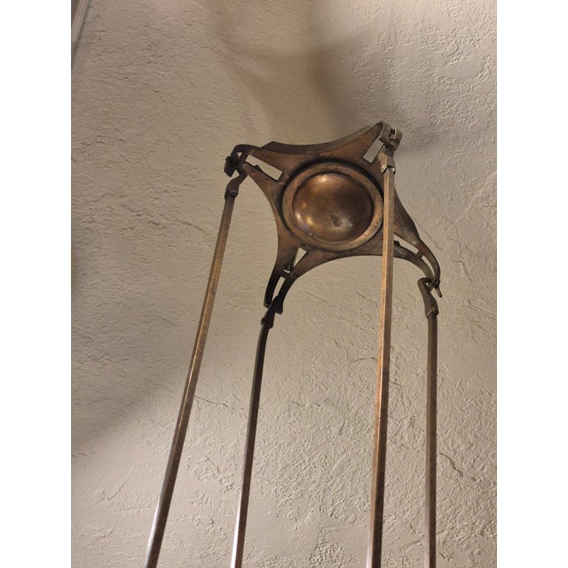 1900 - 1909 Antique English Arts and Crafts or Steampunk Copper Light Fixture or Chandilier For Sale - Image 5 of 5