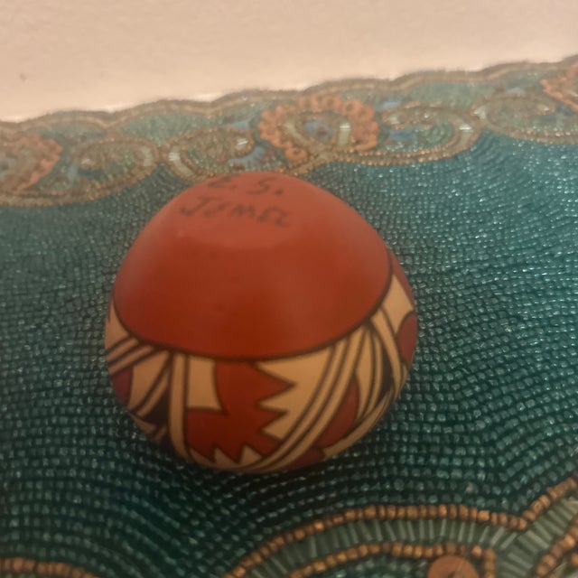 1970s Vintage Native American Style Polychrome Small Pottery Bowl For Sale - Image 5 of 7