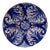 Antique Andalusian Ceramic Blue & White Glaze Wall Plate From Fajalauza (Granada) Spain For Sale