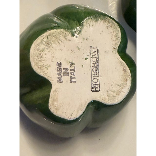 1940s 1940s Italian Neiman Marcus Horchow Ceramic Green Pepper Lady Covered Jar For Sale - Image 5 of 12