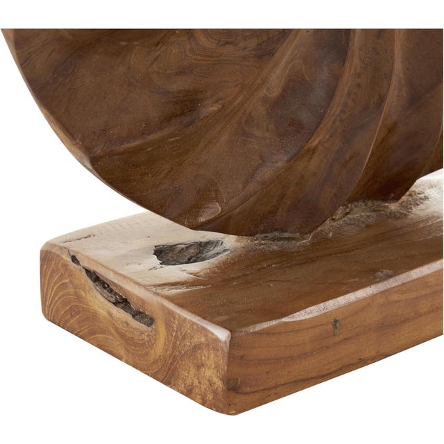 Abstract Teak Wood Sculpture Modern Home Decor For Sale - Image 4 of 7