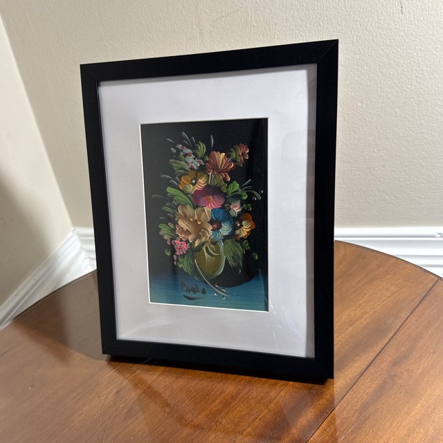 Vintage Floral Still Life Painting Framed For Sale In Atlanta - Image 6 of 7