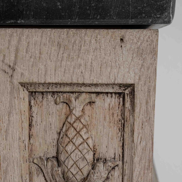 19th Century Oak Neoclassical Console Table With Belgian Bluestone Top For Sale - Image 9 of 9