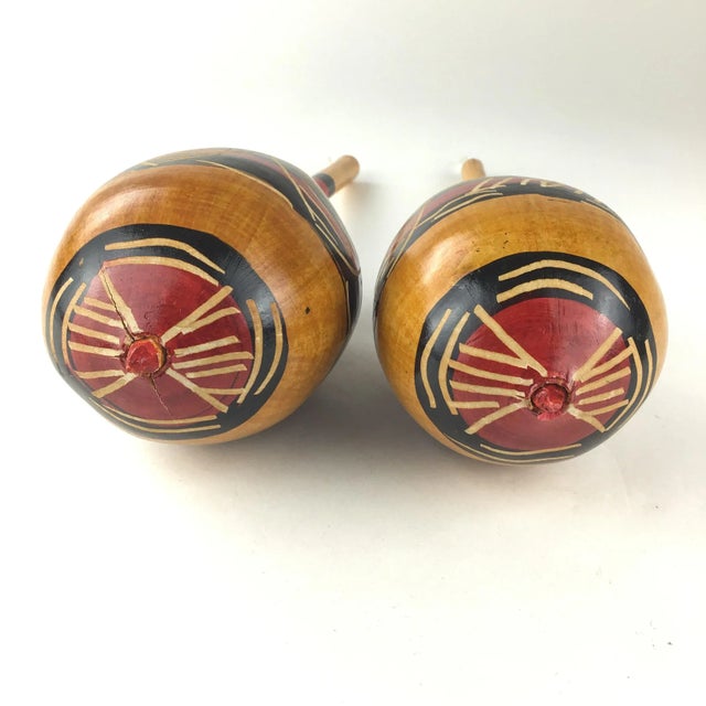 African Vintage Gourd Salsa Music Hand Shakers Haiti For Sale - Image 3 of 10