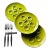 1950s French Chartreuse Porcelain Escargot Plates With Silverplate Forks & Tongs - 7 Piece For Sale