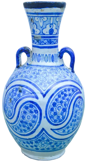 Antique Moorish Ceramic Vase W/ Handles