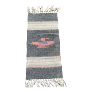 Vintage Chimayo Thunderbird Gray Geometric Weaving