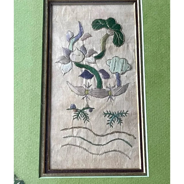 Framed Chinese Antique Textile Fragments Qing Dynasty Provenance - A Pair For Sale In Atlanta - Image 6 of 10