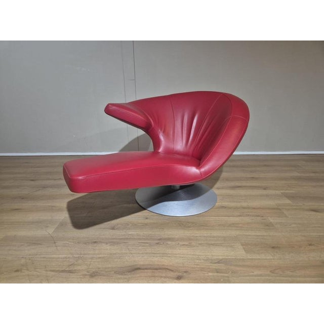 Set of Parabolica Armchairs in Red Leather from Leolux For Sale - Image 10 of 18