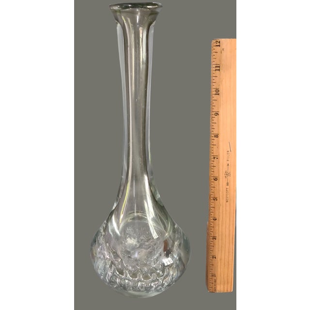 Late 20th Century Vintage Scandinavian Clear Art Glass Attributed Kanerva Bjorn Controlled Bubble Vase For Sale - Image 5 of 8